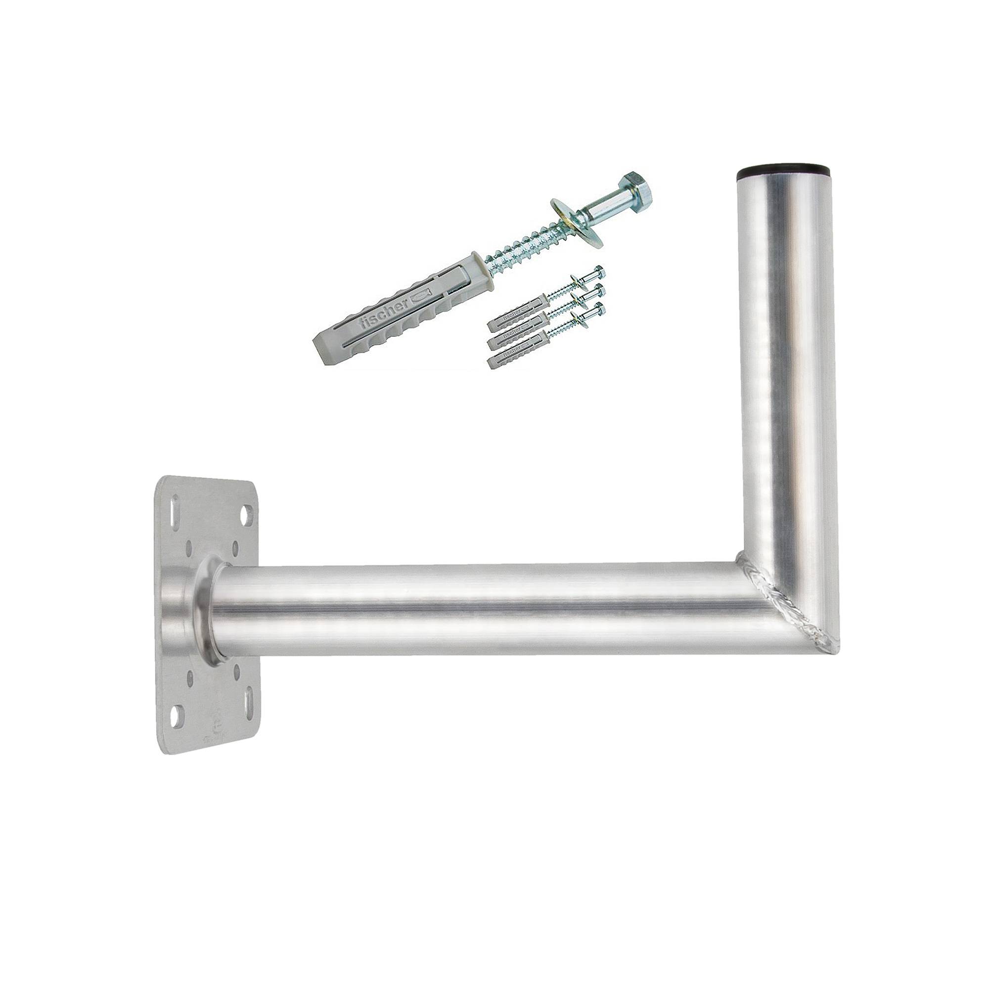 SkyRevolt 35cm Wandhalterung für Satellitenschüssel Aluminium Rohr ALU 50mm SAT für Wandmontage Schrauben Dübel