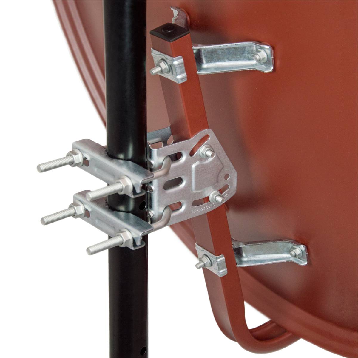 PremiumX Satelliten-Komplettanlage 80cm Satellitenschüssel Aluminium Rot LNB Single Monoblock Astra Hotbird, 2 SAT für 1 Teilnehmer
