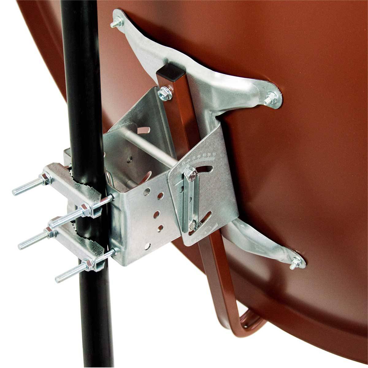 PremiumX Satelliten-Komplettanlage 100cm Satellitenschüssel Rot Antenne Quad LNB F-Stecker, SAT bis 4 Teilnehmer / Receiver