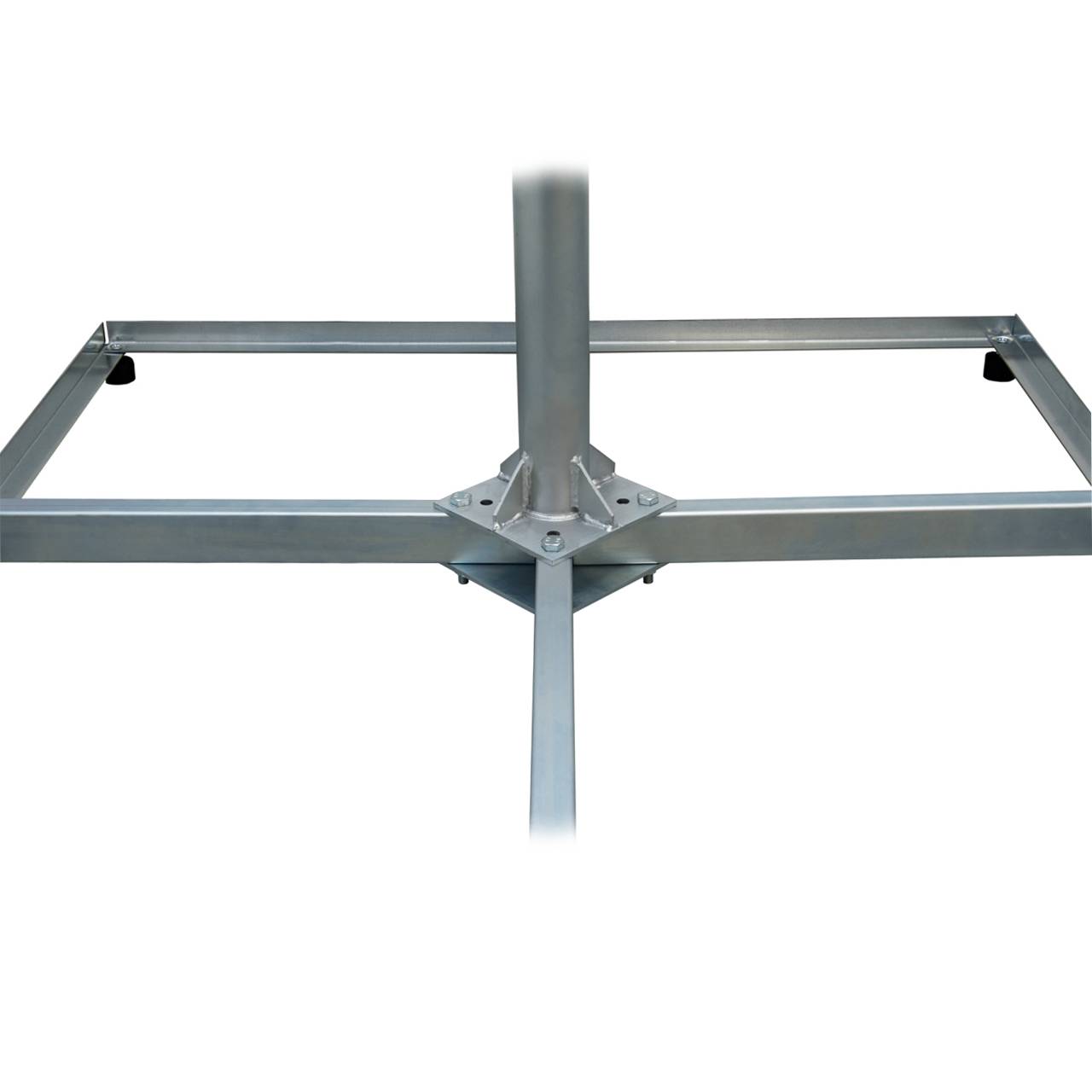 PremiumX Balkonständer PROFI 4x 50x50cm Stahl 1m Mast 60mm SAT Flachdach-Ständer Halterung für Satelliten-Schüssel