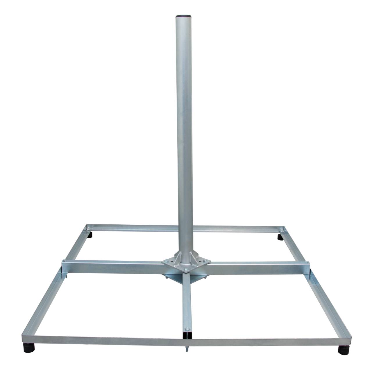 PremiumX Balkonständer PROFI 4x 50x50cm Stahl 1m Mast 60mm SAT Flachdach-Ständer Halterung für Satelliten-Schüssel