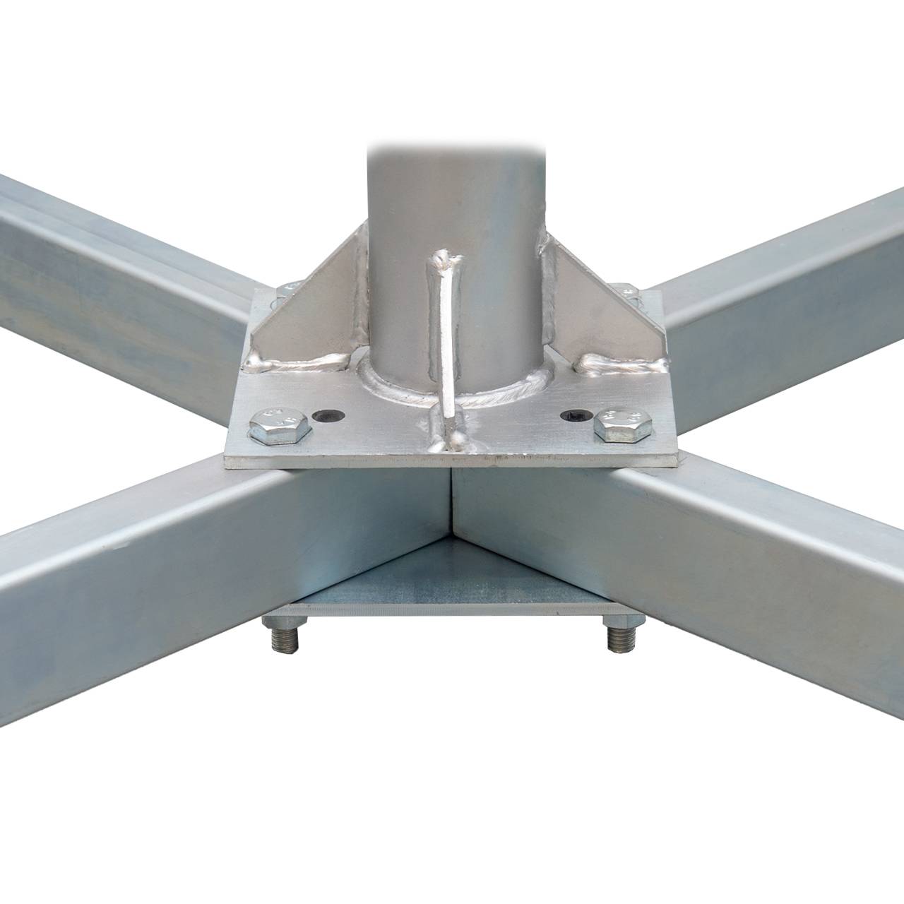 PremiumX Balkonständer PROFI 4x 50x50cm Stahl 1m Mast 60mm SAT Flachdach-Ständer Halterung für Satelliten-Schüssel