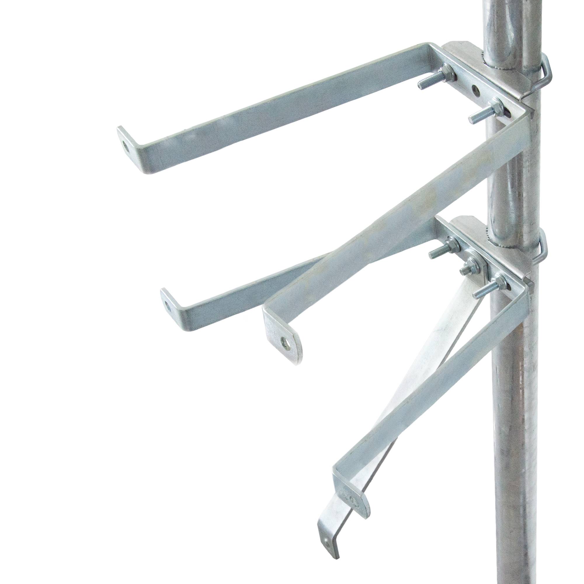 PremiumX Mauerhalter 50cm Stahl verzinkt SAT Wandabstandshalter Wandbefestigung Stangenbefestigung Masthalter Wand für Mast bis Ø 60mm Halterung Sat