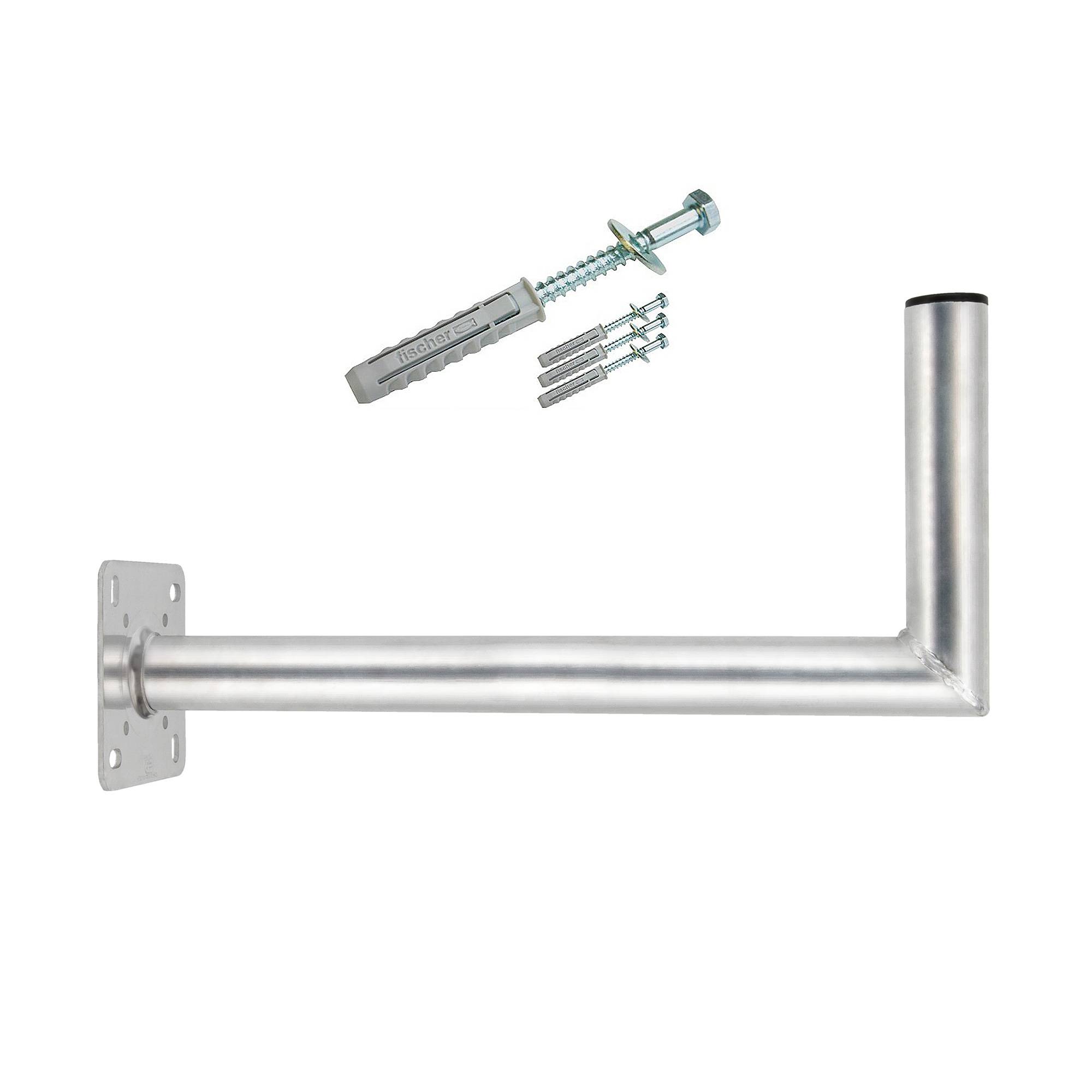 PremiumX 55cm Wandhalter Aluminium SAT ALU Wand Halterung für Satellitenschüssel 550mm Schraubensatz Wandmontage