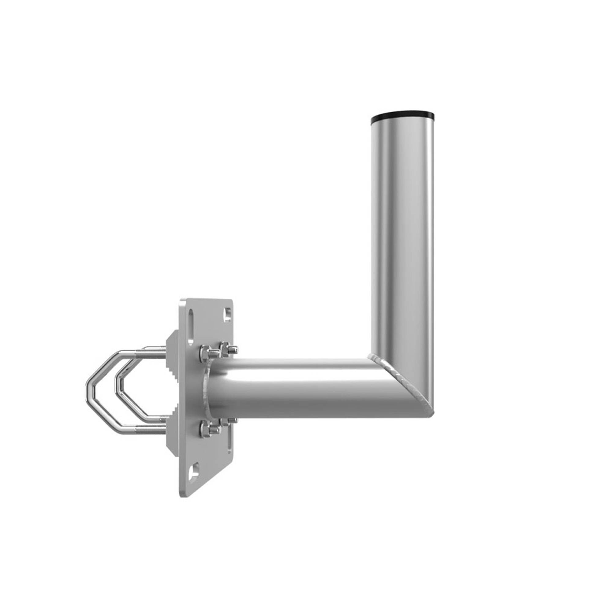 PremiumX 18cm Balkon-Ausleger Aluminium Geländer Balkon-Halterung für Satelliten-Schüssel SAT-Antenne Wand-Halter mit Schellen