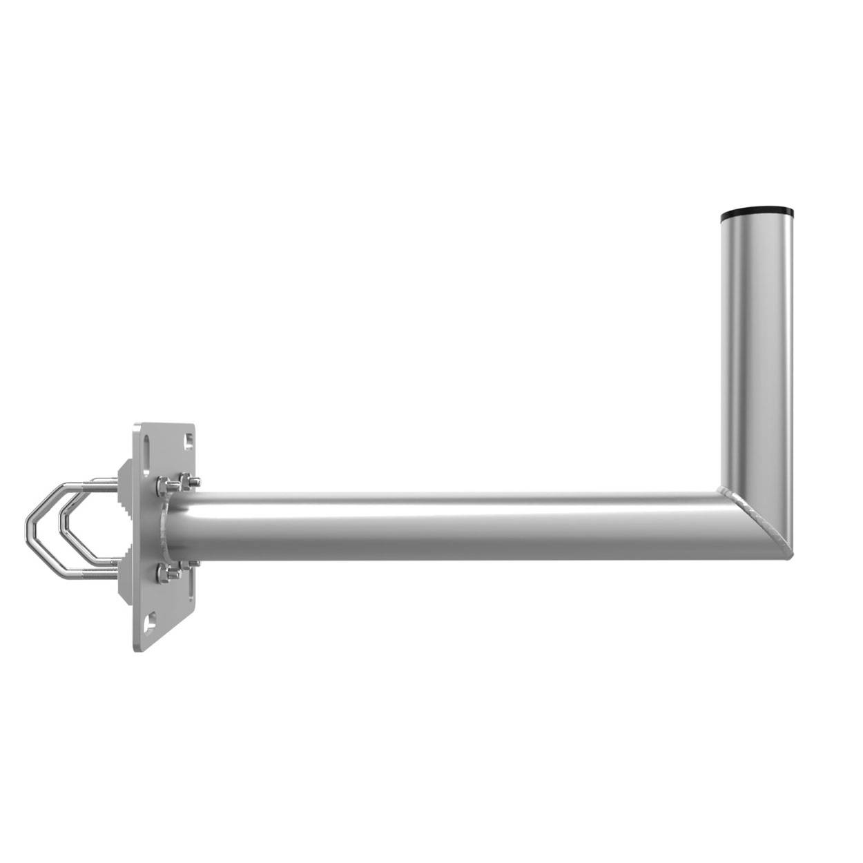 PremiumX 45cm Balkon-Ausleger Aluminium Geländer Balkon-Halterung für Satelliten-Schüssel SAT-Antenne Wand-Halter mit Schellen