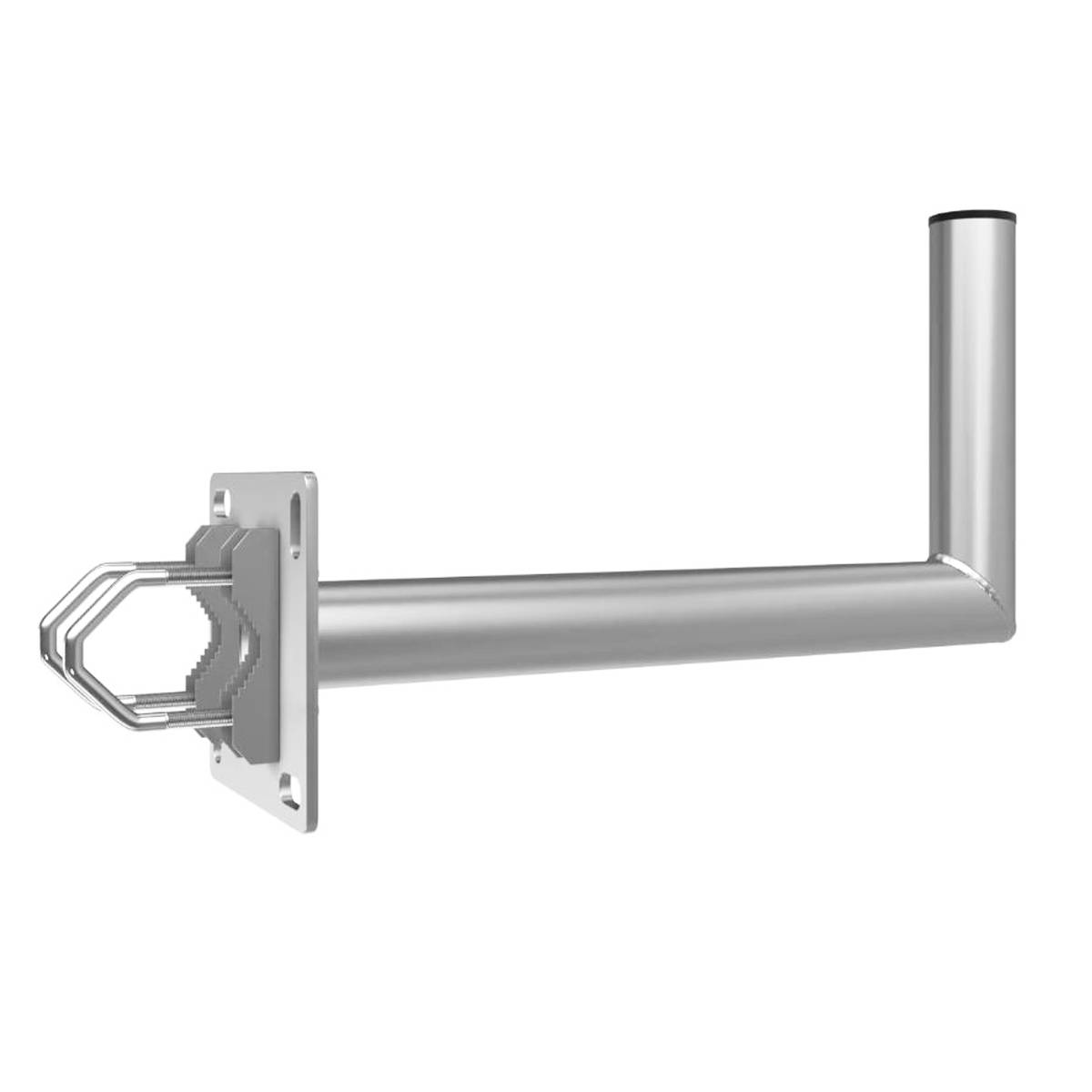 PremiumX 45cm Balkon-Ausleger Aluminium Geländer Balkon-Halterung für Satelliten-Schüssel SAT-Antenne Wand-Halter mit Schellen