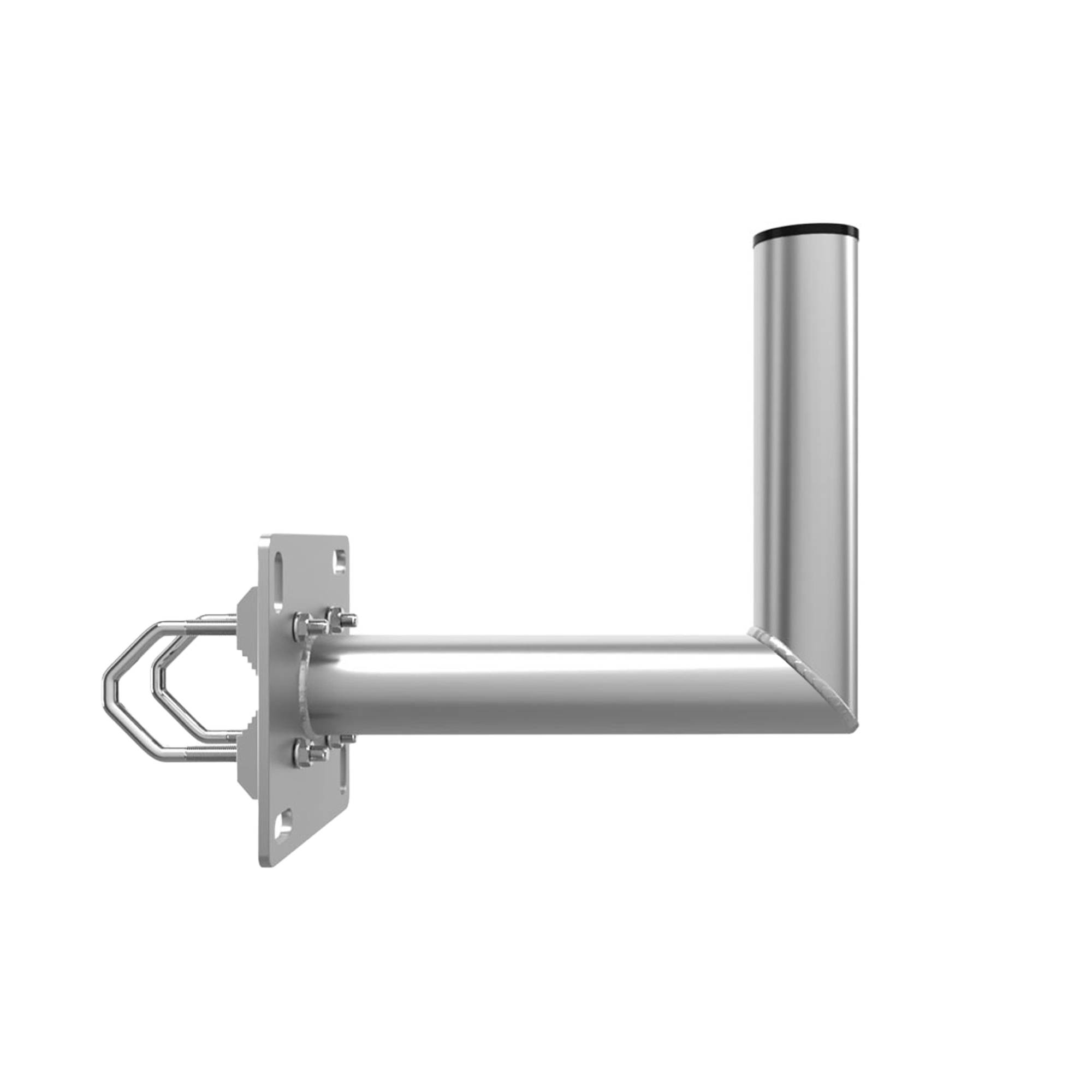 PremiumX 25cm Balkon-Ausleger Aluminium Geländer Balkon-Halterung für Satelliten-Schüssel SAT-Antenne Wand-Halter mit Schellen