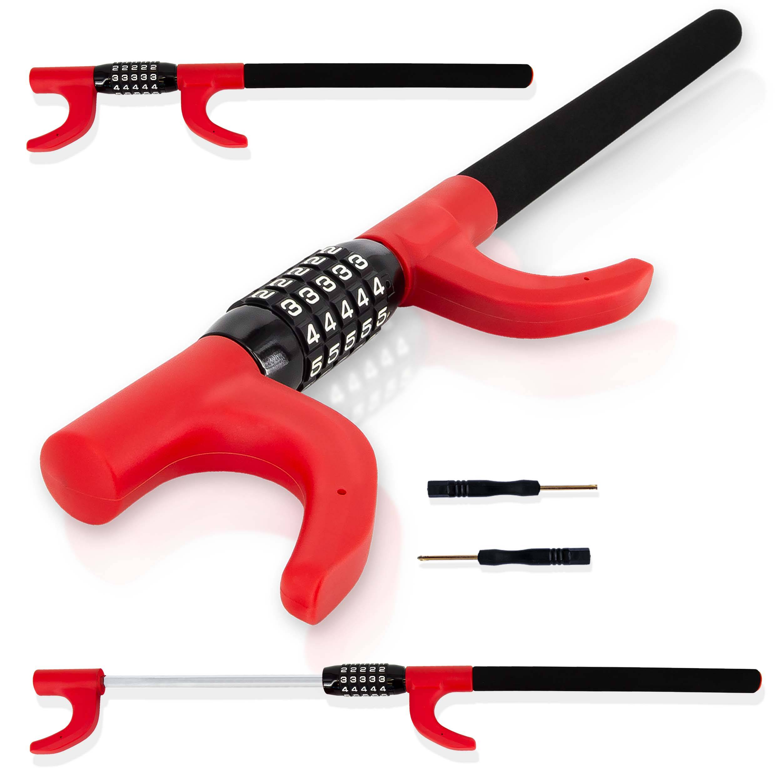 SCHMIDT security tools Lenkradkralle, Extra Langes Lenkradschloss, Wegfahrsperre, PKW Diebstahlschutz, Lenkradsperre mit schlüssellosem