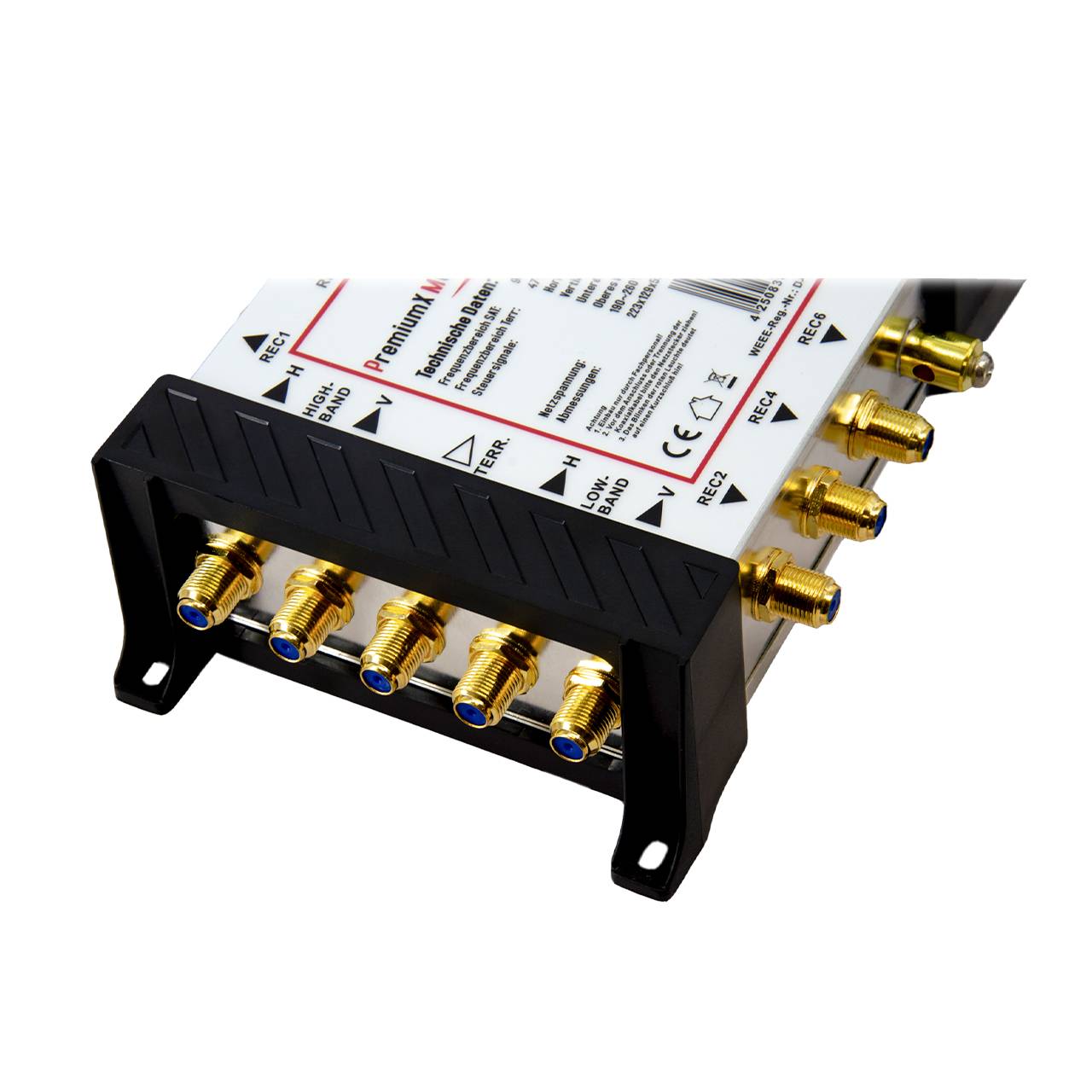 PremiumX PXMS 5/6 Multischalter mit Netzteil Multiswitch 1 SAT für 6 Teilnehmer Satverteiler Digital HDTV FullHD 4K UHD 8K