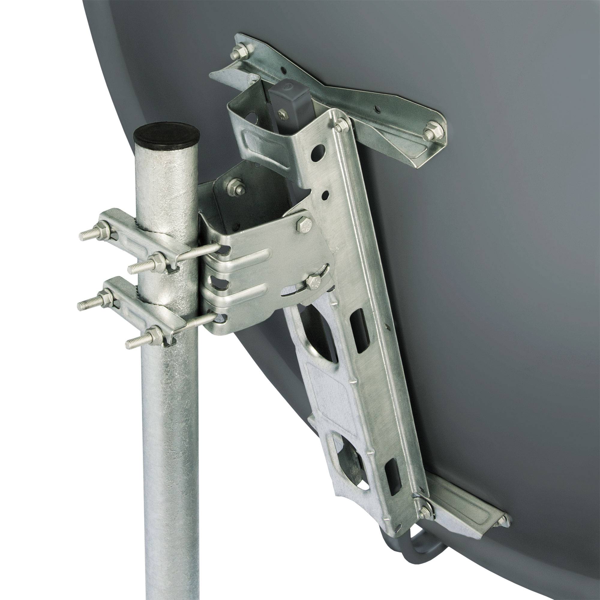 PremiumX Satelliten-Komplettanlage 100cm Satellitenschüssel Anthrazit Satellitenantenne Quad LNB F-Stecker, SAT bis 4 Teilnehmer