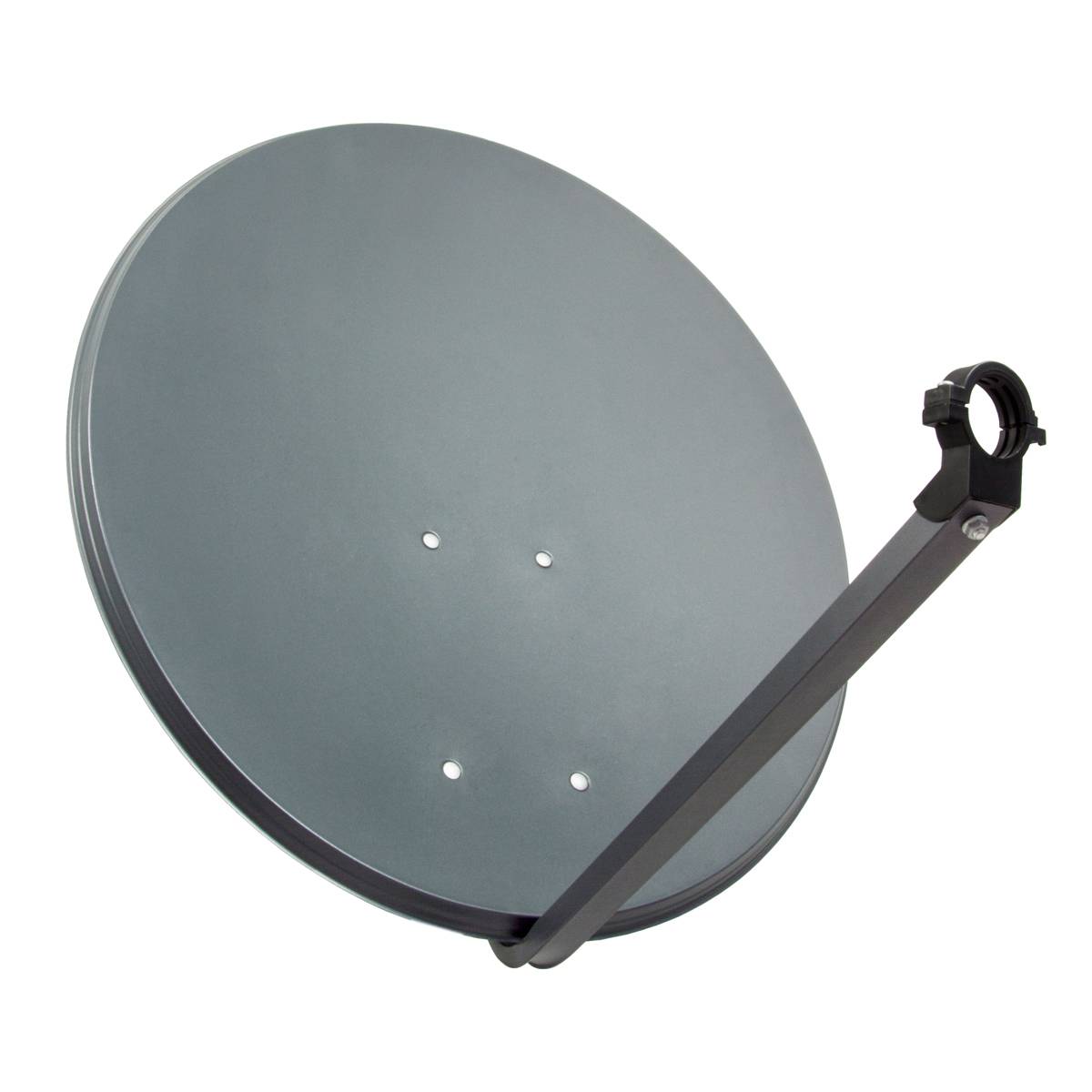 PremiumX Satelliten-Komplettanlage 60cm Antenne Anthrazit Quad LNB für 4 Teilnehmer 4x DVB-S2 SAT TV Receiver FullHD