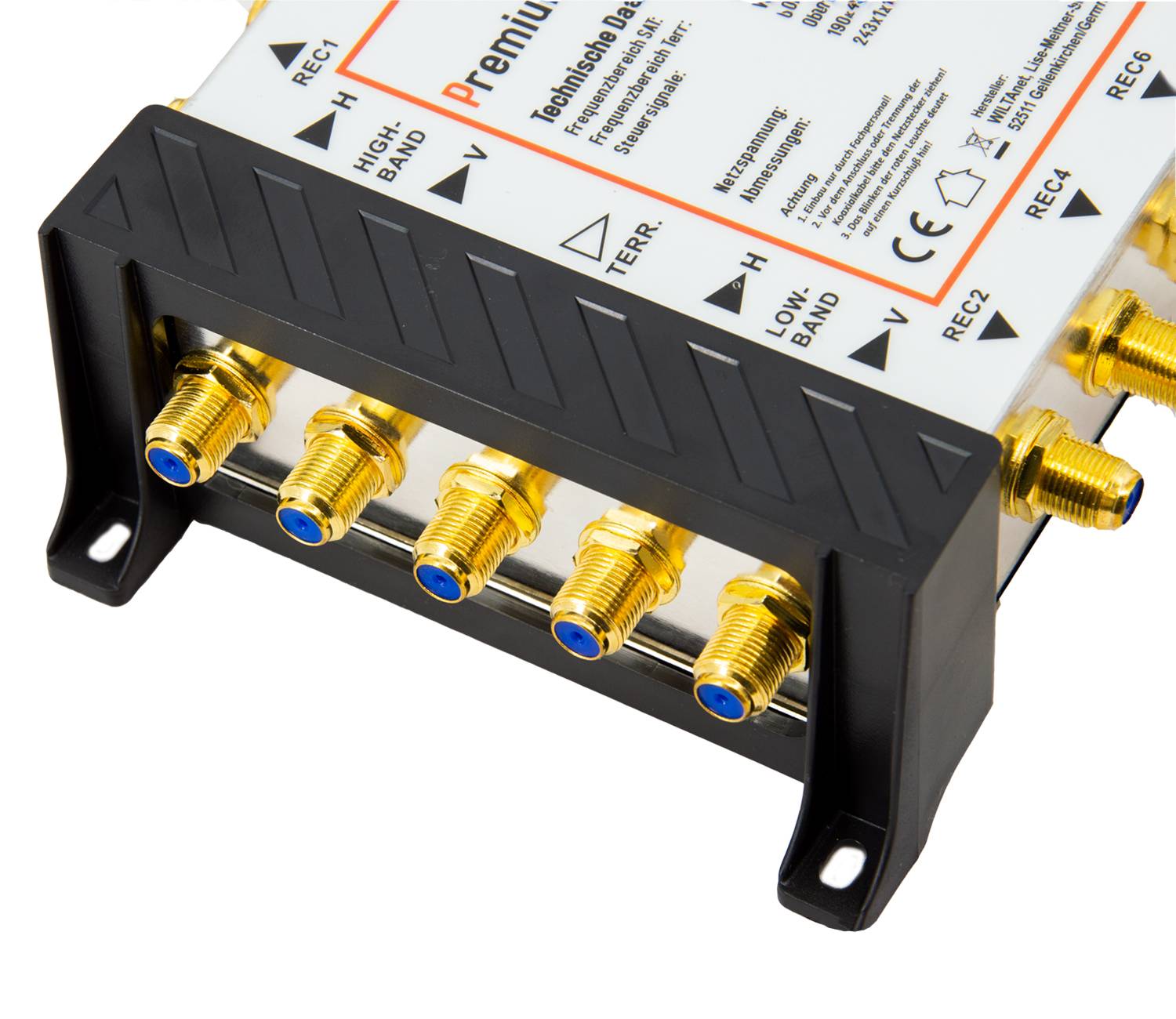 PremiumX PXMS 5/8 Multischalter mit Netzteil Multiswitch 1 SAT für 8 Teilnehmer Satverteiler Digital HDTV FullHD 4K UHD 8K