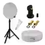 PremiumX Camping Sat Anlage 45cm Satelliten-Schüssel Antenne Single LNB 4K 10m Kabel 2x F-Stecker Dreibein Stativ Schwarz Wohnwagen PremiumX Camping Sat Anlage 45cm Satelliten-Schüssel Antenne Single LNB 4K 10m Kabel 2x F-Stecker Dreibein Stativ Schwarz Wohnwagen