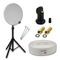 PremiumX Camping Sat Anlage 45cm Satelliten-Schüssel Antenne Single LNB 4K 10m Kabel 2x F-Stecker Dreibein Stativ Schwarz Wohnwagen PremiumX Camping Sat Anlage 45cm Satelliten-Schüssel Antenne Single LNB 4K 10m Kabel 2x F-Stecker Dreibein Stativ Schwarz Wohnwagen