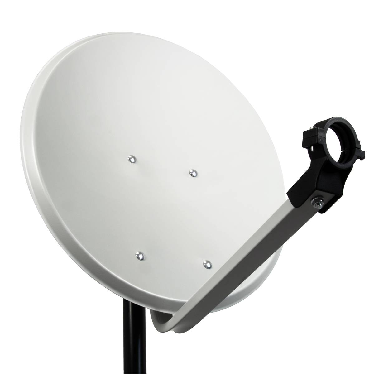 PremiumX Satelliten-Komplettanlage PXS45 Satelliten-Schüssel 45cm Stahl Hellgrau Single LNB für 1 Teilnehmer