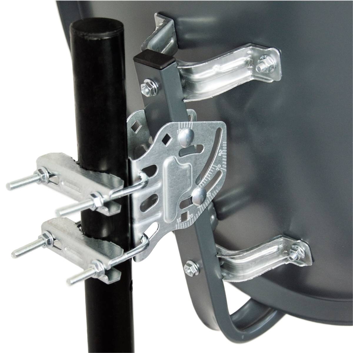 PremiumX Satelliten-Komplettanlage 45cm Anthrazit Satelliten-Schüssel Single LNB Wandhalter 45cm ALU, SAT für 1 Teilnehmer