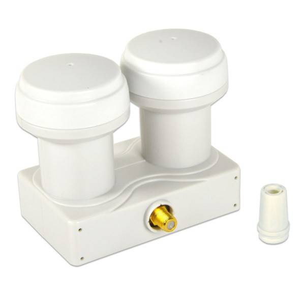 PremiumX Satelliten-Komplettanlage 80cm Satellitenschüssel Single LNB Monoblock Astra Hotbird 2x F-Stecker, 2 SAT für 1 Teilnehmer