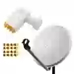 PremiumX Satelliten-Komplettanlage 80cm Antenne Hellgrau Satellitenschüssel Satellitenantenne SAT Octo LNB 16x F-Stecker PremiumX Satelliten-Komplettanlage 80cm Antenne Hellgrau Satellitenschüssel Satellitenantenne SAT Octo LNB 16x F-Stecker