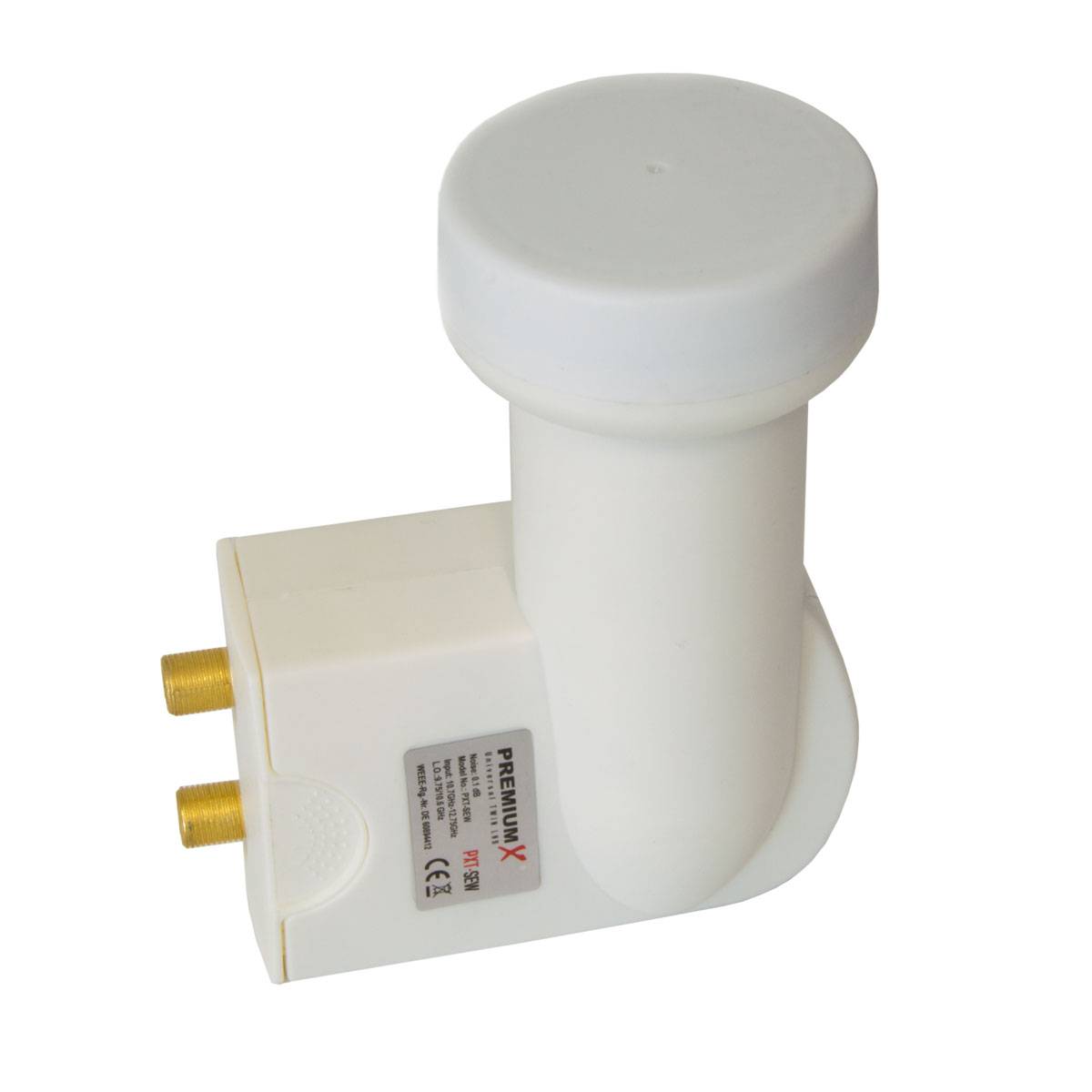 PremiumX Satelliten-Komplettanlage 80cm Antenne Hellgrau Satellitenschüssel Satellitenantenne SAT Twin LNB 4x F-Stecker