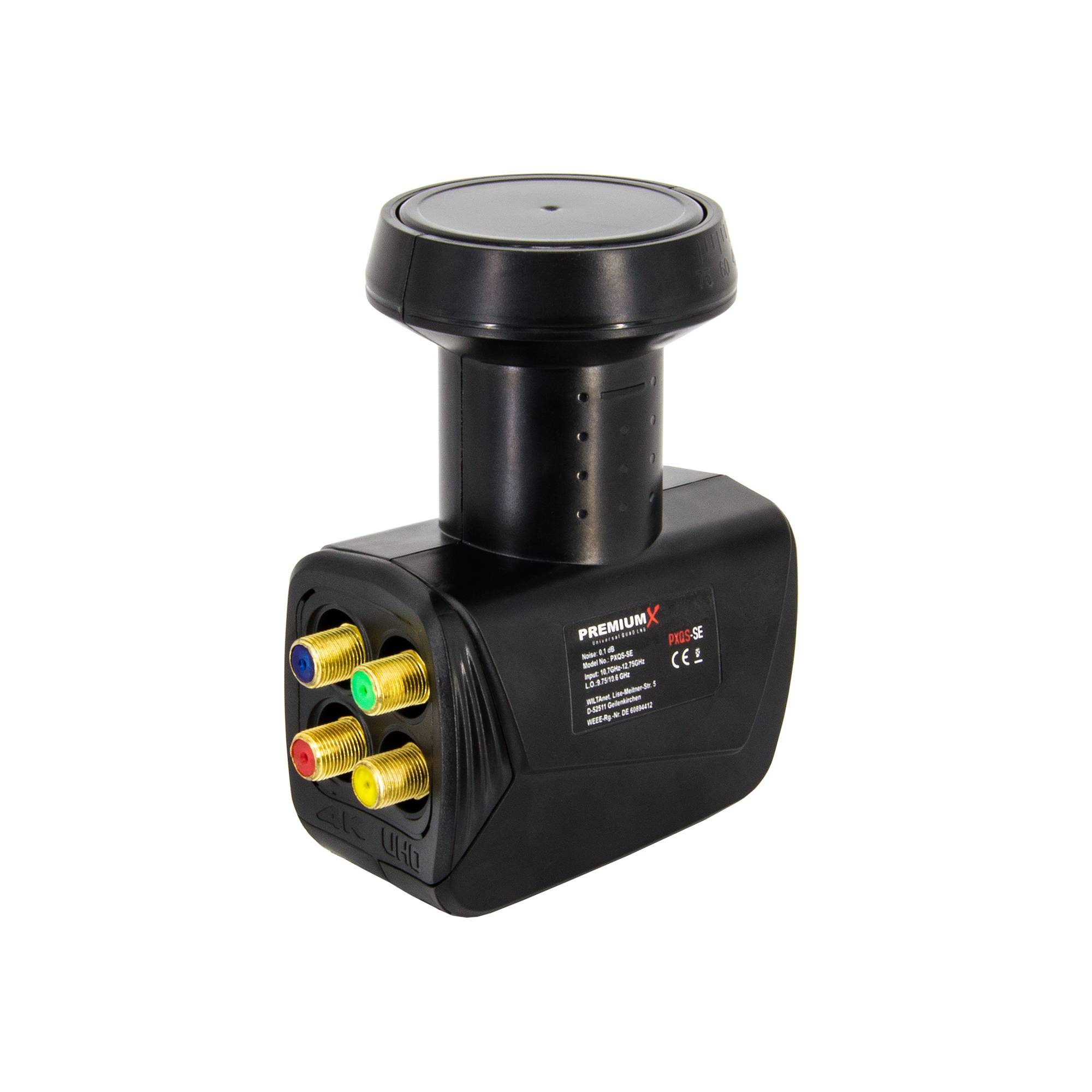 Premium X Satelliten-Komplettanlage Fuba DAA 780 W Satellitenschüssel Alu Weiß Quad LNB schwarz 8x F-Stecker für 4 Teilnehmer