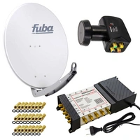 PremiumX Satelliten-Komplettanlage Fuba DAA 780 G Satellitenschüssel Alu Grau 5/8 Multischalter LNB 24x F-Stecker, 1 SAT 8 Teilnehmer PremiumX Satelliten-Komplettanlage Fuba DAA 780 G Satellitenschüssel Alu Grau 5/8 Multischalter LNB 24x F-Stecker, 1 SAT 8 Teilnehmer