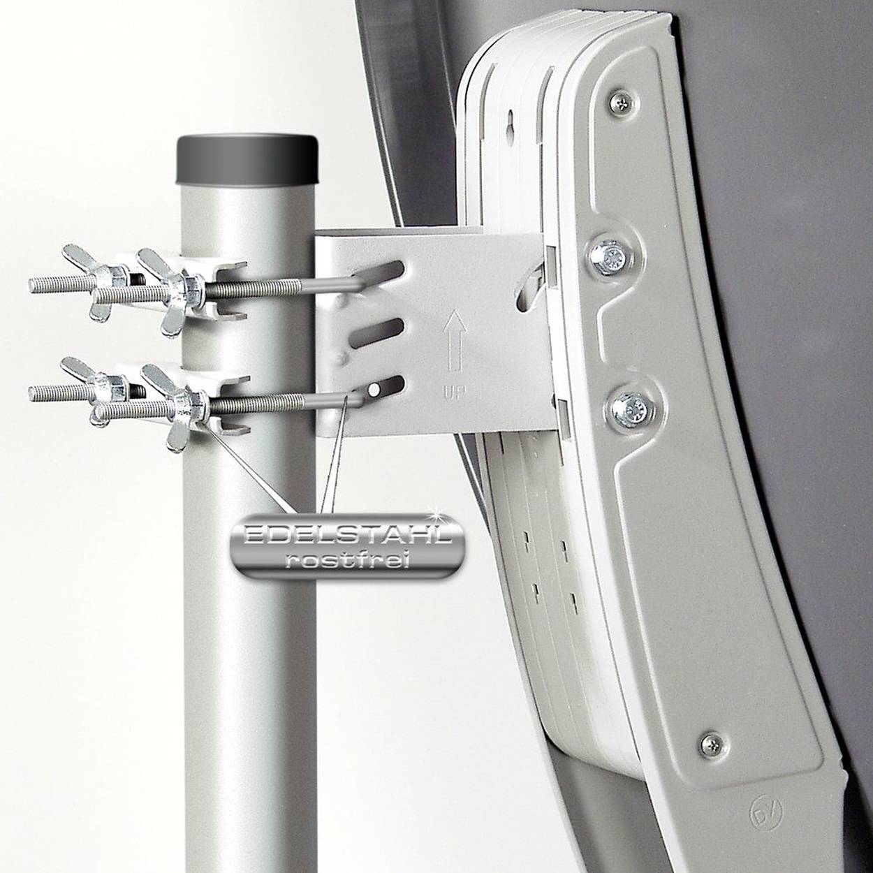 Fuba DAA 850 A Satanlage Set Aluminium Satellitenschüssel in Anthrazit HDTV 3D 4K Premium X DELUXE Octo LNB 1 Sat für 8 Teilnehmer