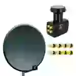PremiumX Satelliten-Komplettanlage 4 Teilnehmer 60cm Satellitenschüssel Aluminium SAT Quad LNB 8x F-Stecker PremiumX Satelliten-Komplettanlage 4 Teilnehmer 60cm Satellitenschüssel Aluminium SAT Quad LNB 8x F-Stecker