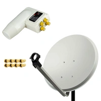 PremiumX Satelliten-Komplettanlage 80cm Satellitenschüssel Aluminium Quad LNB 8x F-Stecker, SAT bis 4 Teilnehmer PremiumX Satelliten-Komplettanlage 80cm Satellitenschüssel Aluminium Quad LNB 8x F-Stecker, SAT bis 4 Teilnehmer