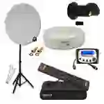 PremiumX Camping Komplett HD SAT Anlage 45cm Satelliten-Schüssel Single LNB Kabel Dreibein Stativ TV Receiver Sat-TV-Signalfinder PremiumX Camping Komplett HD SAT Anlage 45cm Satelliten-Schüssel Single LNB Kabel Dreibein Stativ TV Receiver Sat-TV-Signalfinder