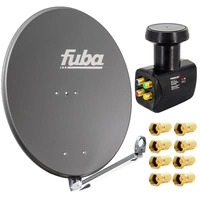 Fuba Satelliten-Komplettanlage DAL 800 A Satellitenantenne 80cm Anthrazit LNB Quad 8x F-Stecker SAT bis 4 Teilnehmer Fuba Satelliten-Komplettanlage DAL 800 A Satellitenantenne 80cm Anthrazit LNB Quad 8x F-Stecker SAT bis 4 Teilnehmer