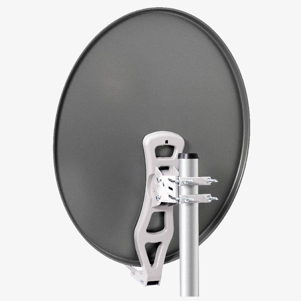Fuba Satelliten-Komplettanlage DAL 800 A Satellitenantenne 80cm Anthrazit LNB Quad 8x F-Stecker SAT bis 4 Teilnehmer