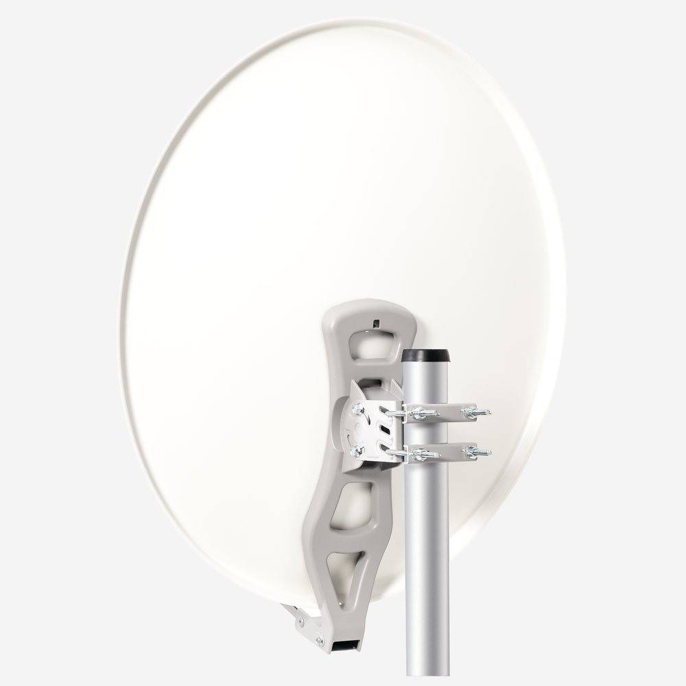 Fuba Satelliten-Komplettanlage DAL 800 W Satellitenantenne 80cm Aluminium Weiß LNB Quad SAT bis 4 Teilnehmer 8x F-Stecker