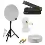 PremiumX Satelliten-Anlage 80cm Satellitenschüssel Stahl Hellgrau Single LNB Stativ Antennenkabel FullHD TV SAT-Receiver HDMI-Kabel PremiumX Satelliten-Anlage 80cm Satellitenschüssel Stahl Hellgrau Single LNB Stativ Antennenkabel FullHD TV SAT-Receiver HDMI-Kabel