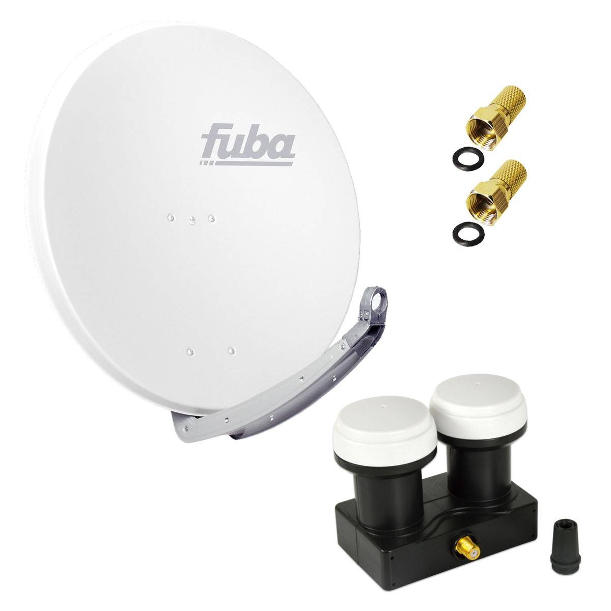 FUBA 1 Teilnehmer Astra Hotbird Digital SAT Anlage DAA 850 W ALU Weiß PremiumX Single Monoblock LNB 2x F-Stecker