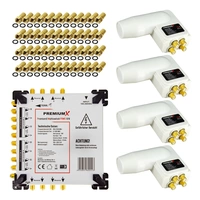 PremiumX Multischalter Set 17/8 Multiswitch 4x Quattro 3° Multifeed LNB 48x F-Stecker, Satverteiler 4 SAT für 8 Teilnehmer PremiumX Multischalter Set 17/8 Multiswitch 4x Quattro 3° Multifeed LNB 48x F-Stecker, Satverteiler 4 SAT für 8 Teilnehmer