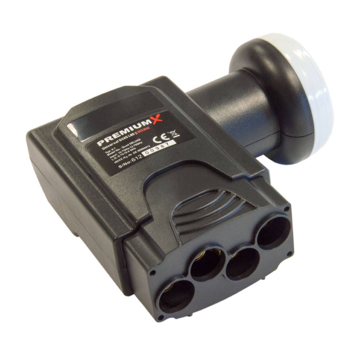 PremiumX Multischalter Set 5/16 Multiswitch Deluxe Quattro LNB 40x F-Stecker, Signalverteiler 1 SAT für 16 Teilnehmer