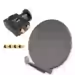 PremiumX DELUXE85 Satellitenantenne 85 cm Aluminium in Anthrazit Offset Antenne HDTV 3D 4K DELUXE Twin LNB Sat für 2 Teilnehmer Digital PremiumX DELUXE85 Satellitenantenne 85 cm Aluminium in Anthrazit Offset Antenne HDTV 3D 4K DELUXE Twin LNB Sat für 2 Teilnehmer Digital