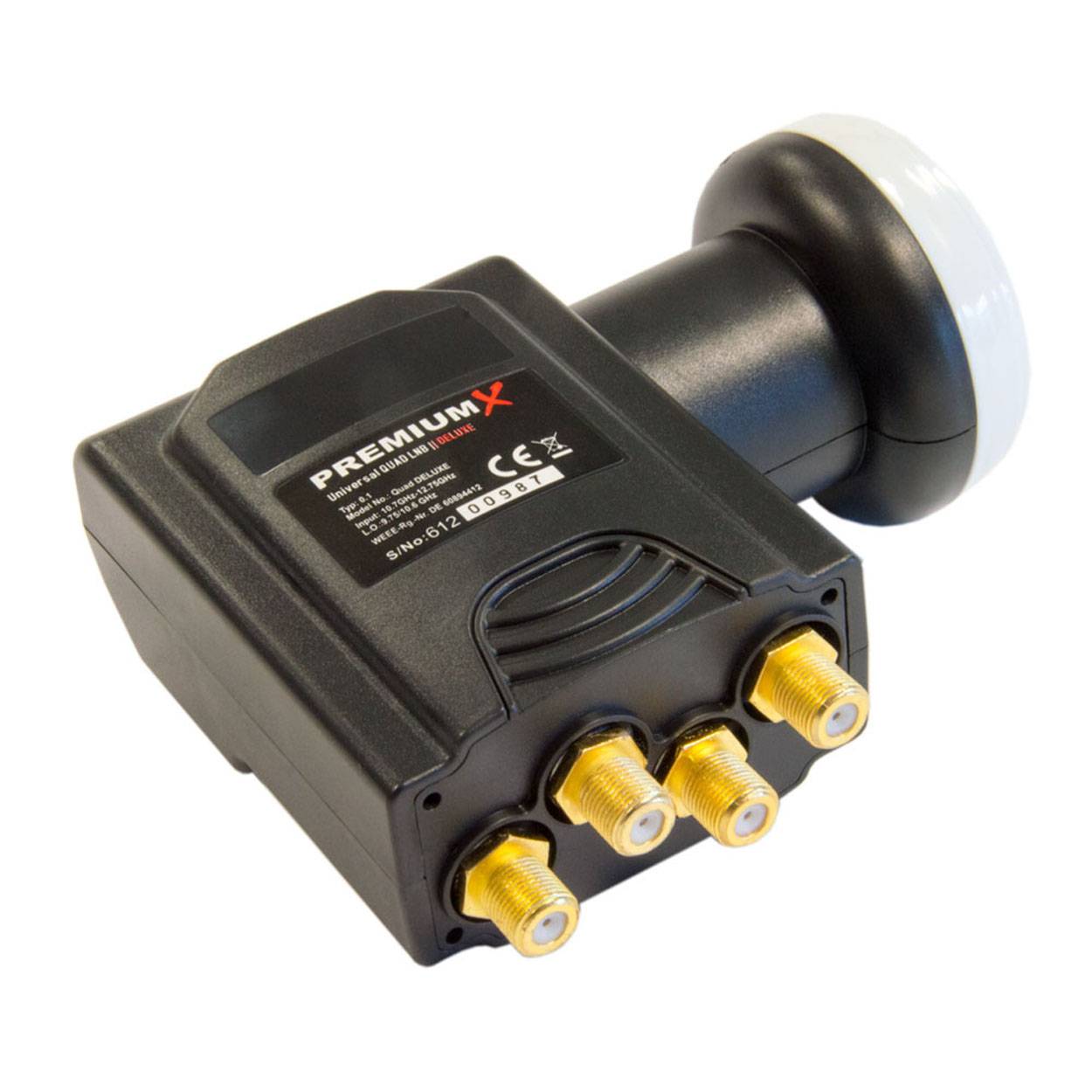 Fuba DAA 850 G Digital Sat Schüssel Grau 85x85cm Deluxe LNB Quad Premium X Direktanschluss bis 4 Teilnehmer 8x F-Stecker