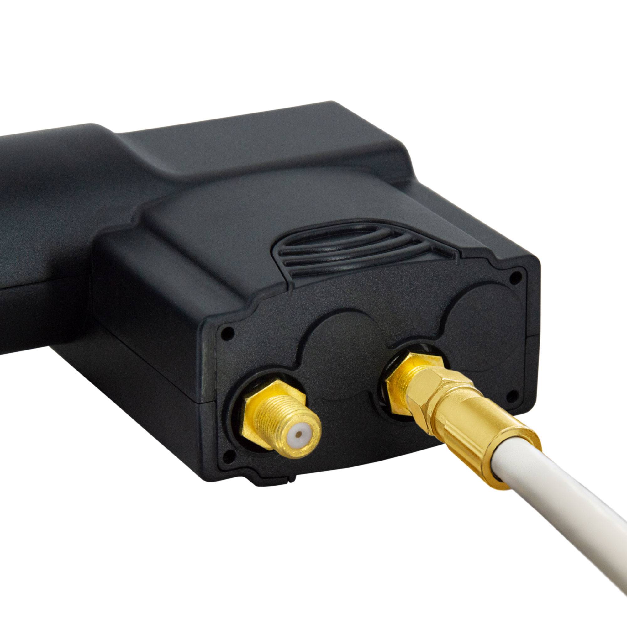 PremiumX DELUXE85 Satellitenantenne 85 cm Aluminium in Ziegelrot Offset Antenne HDTV 3D 4K DELUXE Twin LNB Sat für 2 Teilnehmer Digital