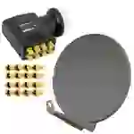 PremiumX DELUXE85 Satellitenantenne 85 cm Aluminium in Anthrazit Offset Antenne HDTV 3D 4KPremiumX DELUXE Octo LNB Sat PremiumX DELUXE85 Satellitenantenne 85 cm Aluminium in Anthrazit Offset Antenne HDTV 3D 4KPremiumX DELUXE Octo LNB Sat