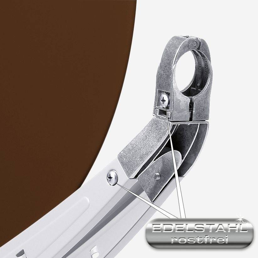 Fuba DAA 850 B Satanlage Set Aluminium Satellitenschüssel in Braun HDTV 3D 4K Premium X DELUXE Octo LNB 1 Sat für 8 Teilnehmer