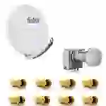 Fuba DAA 850 G Satellitenantenne 85cm Aluminium Grau DEK 417 Quad LNB Direktanschluss 4 Teilnehmer 8x F-Stecker Fuba DAA 850 G Satellitenantenne 85cm Aluminium Grau DEK 417 Quad LNB Direktanschluss 4 Teilnehmer 8x F-Stecker
