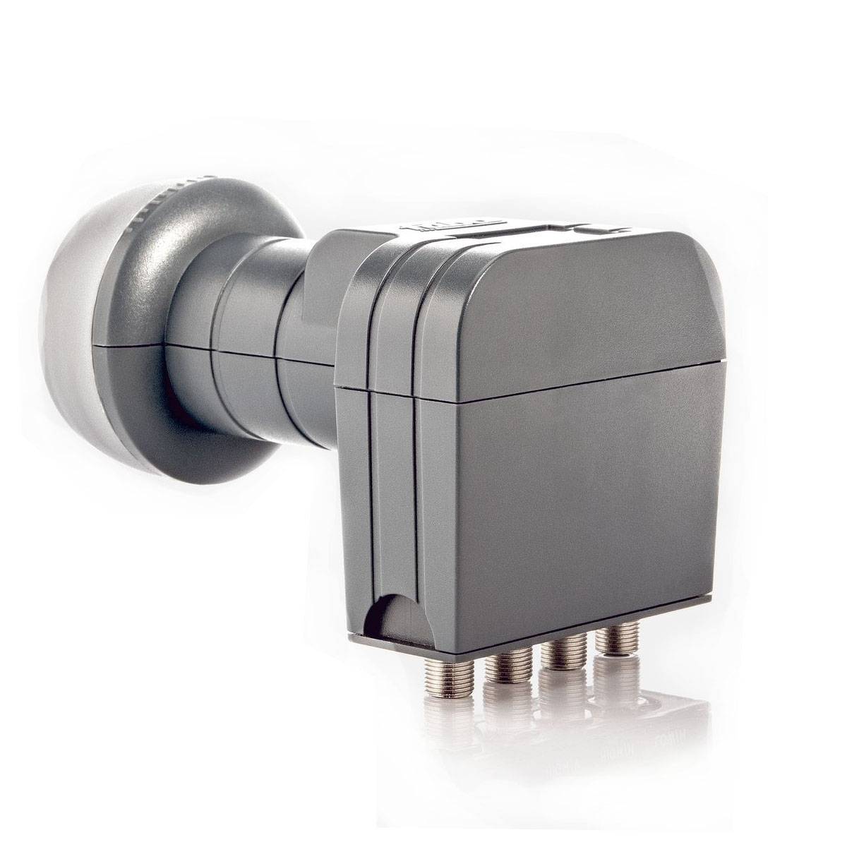 Fuba DAA 850 W Satellitenantenne 85cm Aluminium Weiß DEK 417 Quad LNB Direktanschluss 4 Teilnehmer 8x F-Stecker