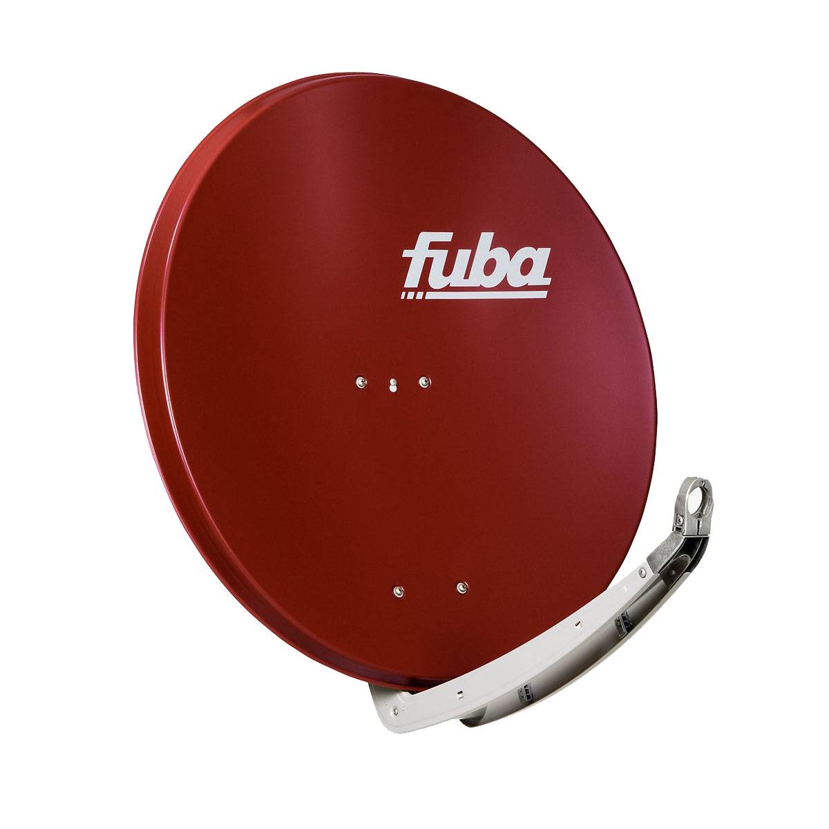 Fuba DAA 780 R Satellitenantenne 78 cm Aluminium Rot mit DEK 217 Twin LNB HDTV 4K 3D + 4 F-Stecker