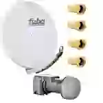 Fuba Digital Sat Anlage DAA 850 G Satellitenantenne 85 cm Aluminium Grau DEK 217 Twin LNB LNC HDTV 4K 3D + 4x F-Stecker Fuba Digital Sat Anlage DAA 850 G Satellitenantenne 85 cm Aluminium Grau DEK 217 Twin LNB LNC HDTV 4K 3D + 4x F-Stecker