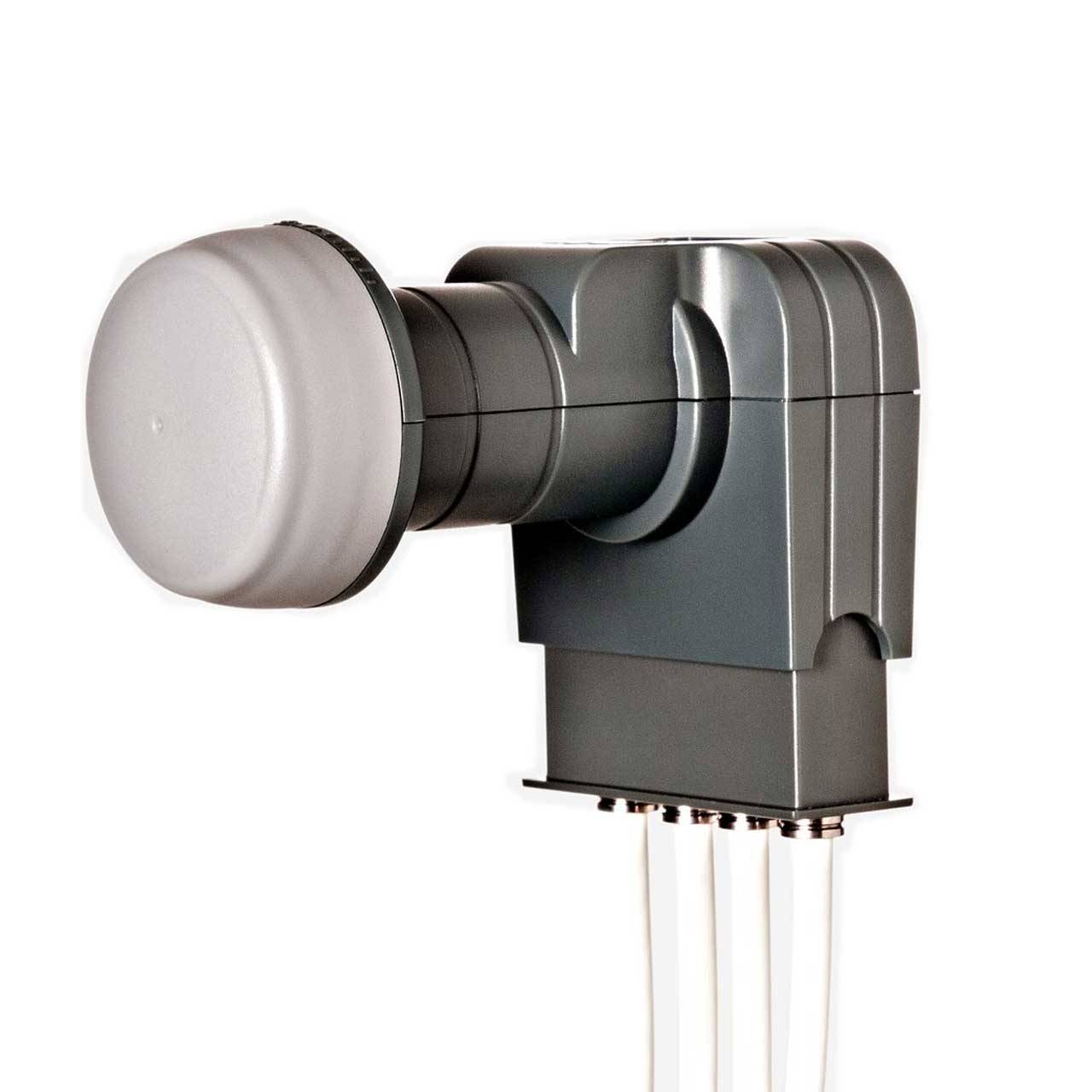 Fuba DAA 850 G Sat Anlage Aluminium Satellitenschüssel Grau mit PremiumX Multischalter 5/8 Switch und Quattro LNB für 8 Teilnehmer