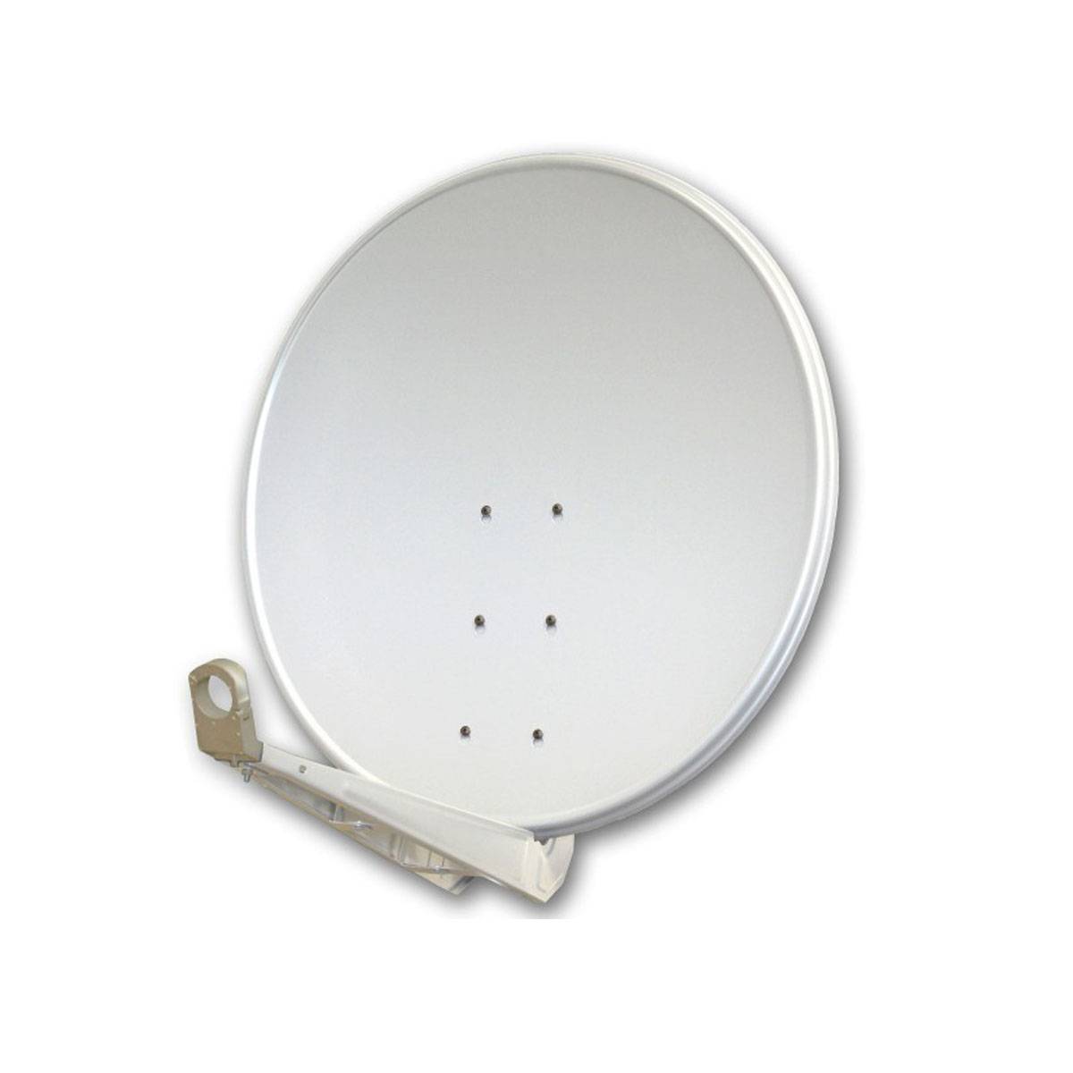 PremiumX DELUXE100 Satellitenantenne 100 cm Aluminium Hellgrau + Twin LNB PXT-SEW 0,1 dB Digital Sat Empfangskopf WE weiß + 4x F-Stecker