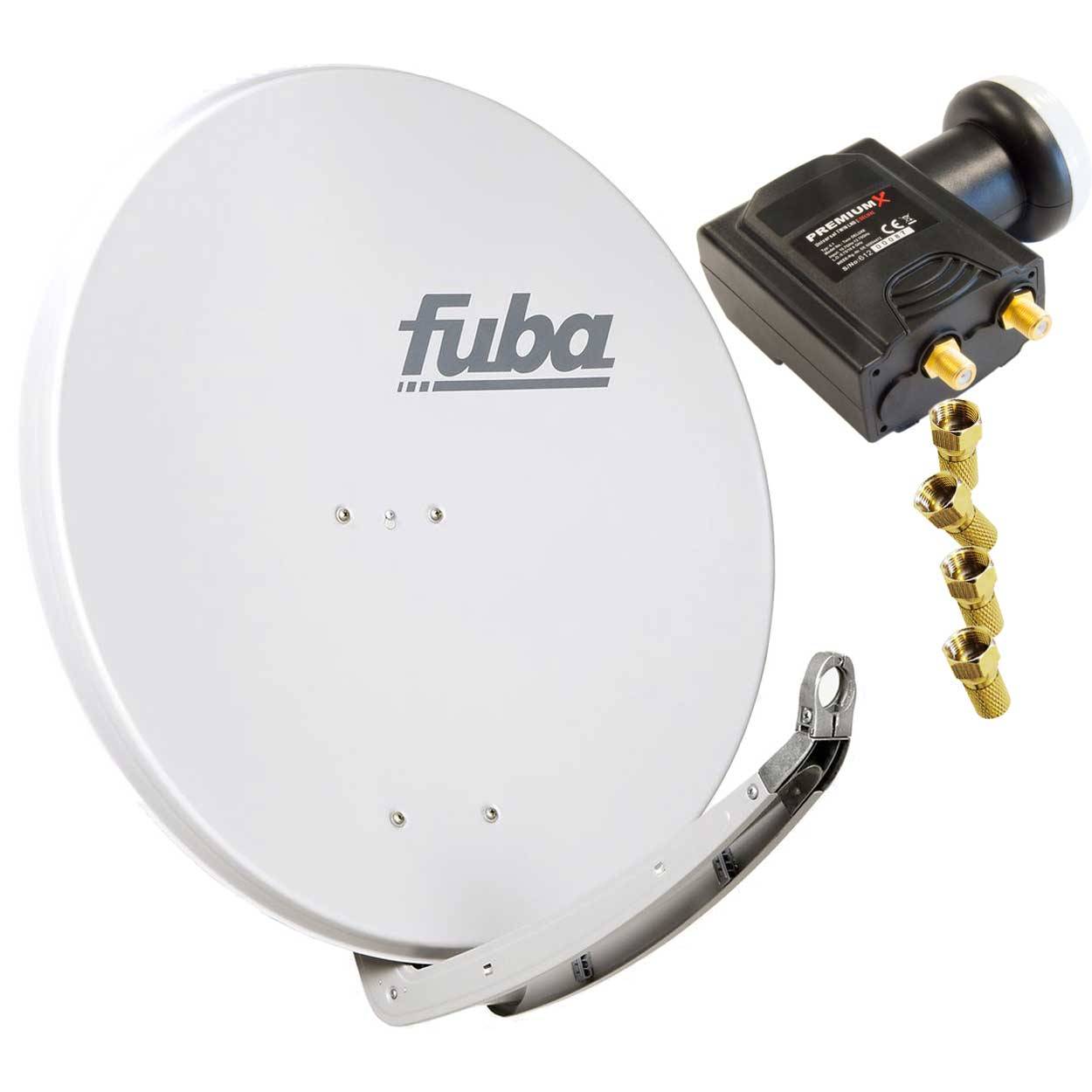 Fuba DAA 850 G Satellitenantenne Aluminium in Grau Premium X DELUXE Twin LNB Sat
