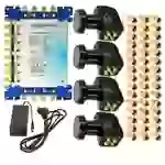 SkyRevolt SVC 17/8 Multiswitch 4 SAT 8 Anschlüsse Multischalter Satverteiler 4x PremiumX Quattro LNB 45x F-Stecker Montage Set SkyRevolt SVC 17/8 Multiswitch 4 SAT 8 Anschlüsse Multischalter Satverteiler 4x PremiumX Quattro LNB 45x F-Stecker Montage Set